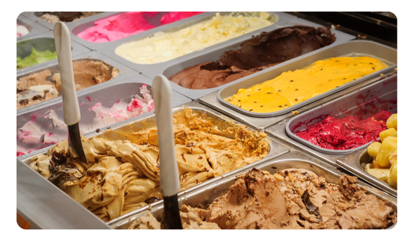 helados italianos de diversos sabores