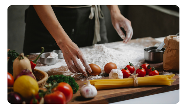 ingredientes para crear platillo en restaurante